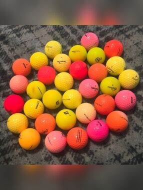 33 Colored Golf Balls. Various Brands. Good, Playable Condition